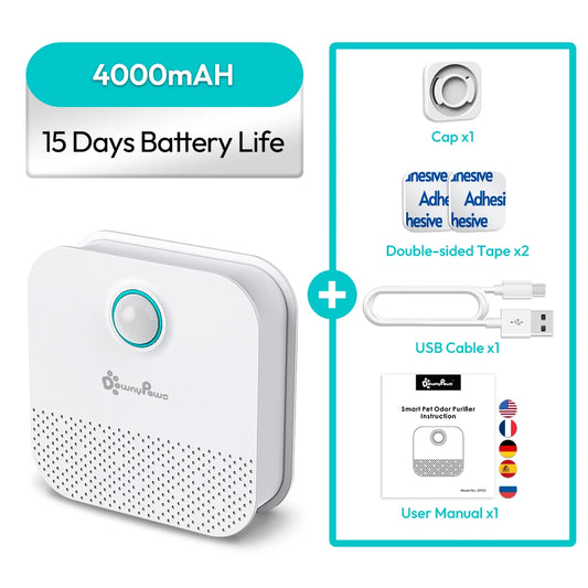 Downypaws 4000mAh Smart Cat Odor Purifier for Litter Box Deodorization and Air Purification for Pets