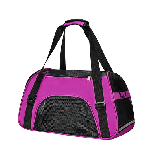 Portable Mesh Dog and Cat Carrier Bag - Breathable, Foldable Travel Handbag for Pets