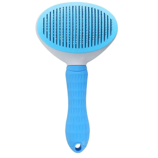 Stainless Steel Grooming Brush for Cats and Dogs - Long Hair Pet Care Comb and Cleaning Tool