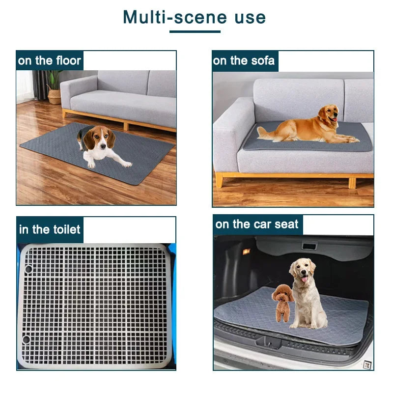 Reusable Absorbent Dog Pee Pad Blanket - Washable Puppy Training Pad and Pet Bed Urine Mat for Car Seat Protection and Pet Care Supplies
