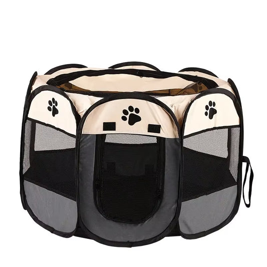 Portable Foldable Pet Tent Kennel - Octagonal Fence for Puppies and Cats, Easy to Use Outdoor Shelter and Large Dog Cage