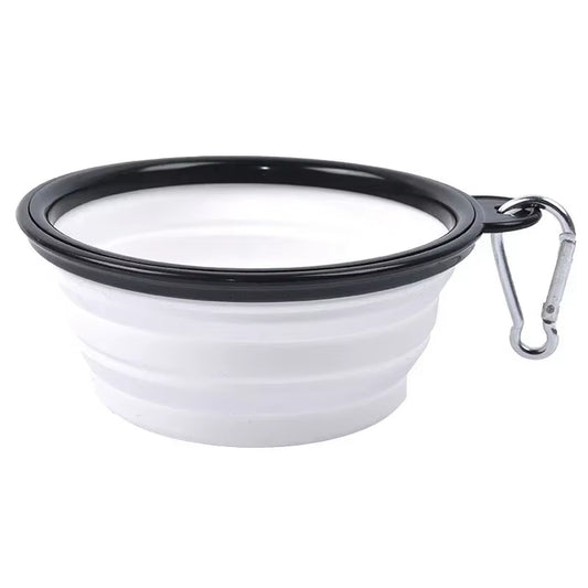 Large 1000ml Collapsible Silicone Dog Bowl - Portable Outdoor Travel Feeder Dish